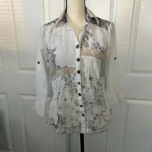 SE‎ Stenau Vintage Women's Western Blouse Boho Cottagecore Medium